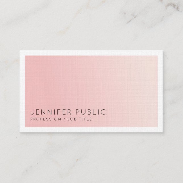 Einfaches elegantes Design Trendy Blush Pink Luxus Visitenkarte (Vorderseite)