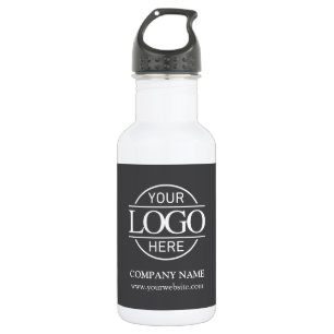Einfaches Elegantes Dunkelgraues Firmenlogo Edelstahlflasche