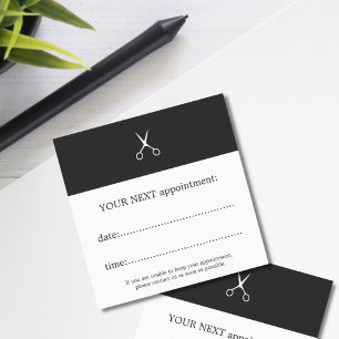 Einfaches elegantes dunkelgraues Weiß Scissors Terminkarte