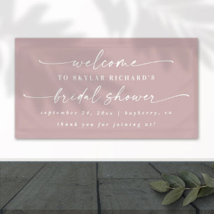 Einfaches elegantes Dusty Mauve Brautparty Willkom Banner