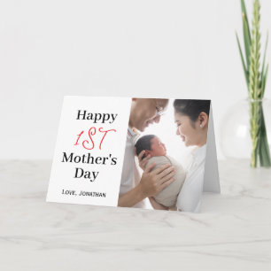 Einfaches elegantes Erstes Foto der Mutter Karte