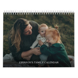 Einfaches Elegantes Familienfoto Kalender