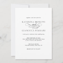 Einfaches elegantes Foto Hochzeit Einladung mit UA