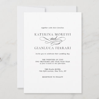 Einfaches elegantes Foto Hochzeit Einladung mit UA