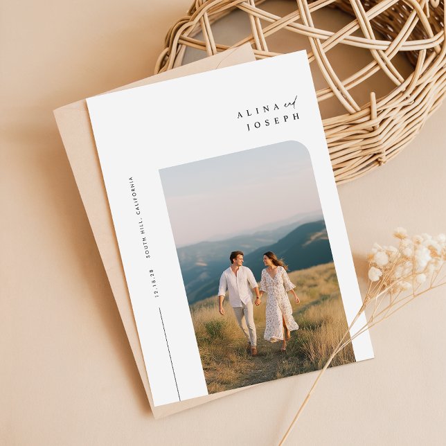 Einfaches elegantes Foto Hochzeit lädt ein Einladung (Von Creator hochgeladen)