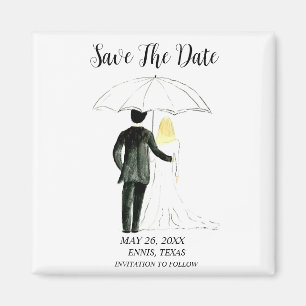 Einfaches Elegantes Foto Hochzeit Moderne Laune Ma Magnet