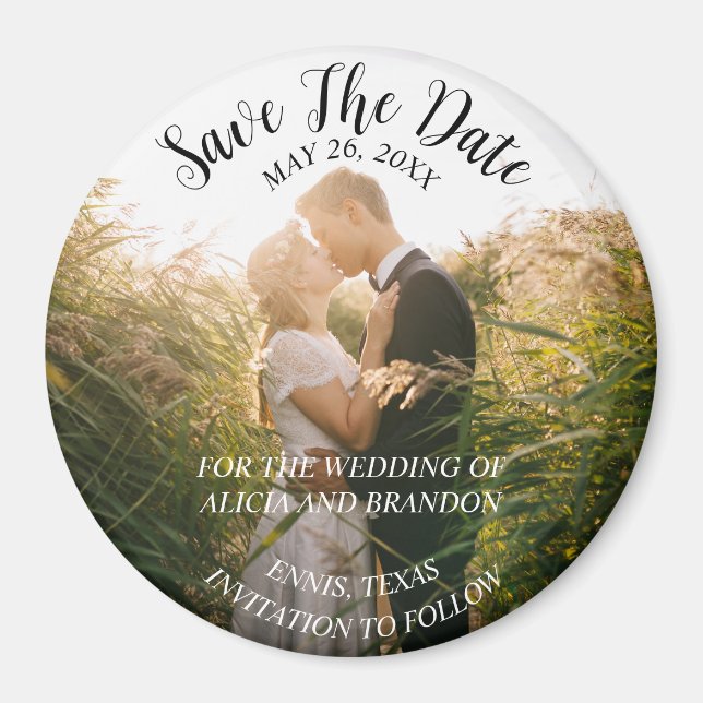 Einfaches elegantes Foto Hochzeit Modernes Whimsy  Magnet (Vorne)