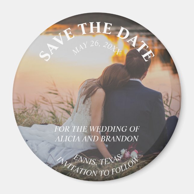 Einfaches elegantes Foto Hochzeit Modernes Whimsy  Magnet (Vorne)