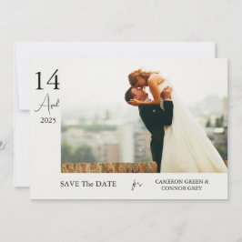 Einfaches elegantes Foto Hochzeit speichern das Da Save The Date