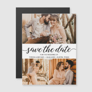 Einfaches elegantes Foto Hochzeit speichern Sie da Magneteinladung