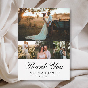 Einfaches elegantes Foto Hochzeit Vielen Dank Dankeskarte