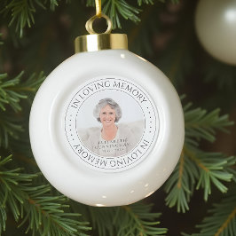 Einfaches elegantes Foto im Gedächtnisgedächtnis Keramik Kugel-Ornament
