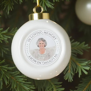 Einfaches elegantes Foto im Gedächtnisgedächtnis Keramik Kugel-Ornament