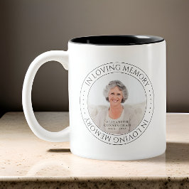 Einfaches elegantes Foto im Gedächtnisgedächtnis Zweifarbige Tasse