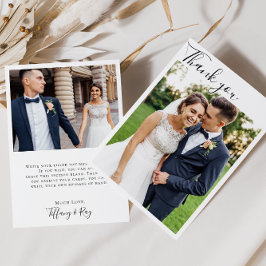 Einfaches elegantes Foto mit Dankeschön-Karte Dankeskarte