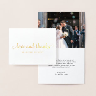Einfaches elegantes Foto Moderne Hochzeit Folienkarte