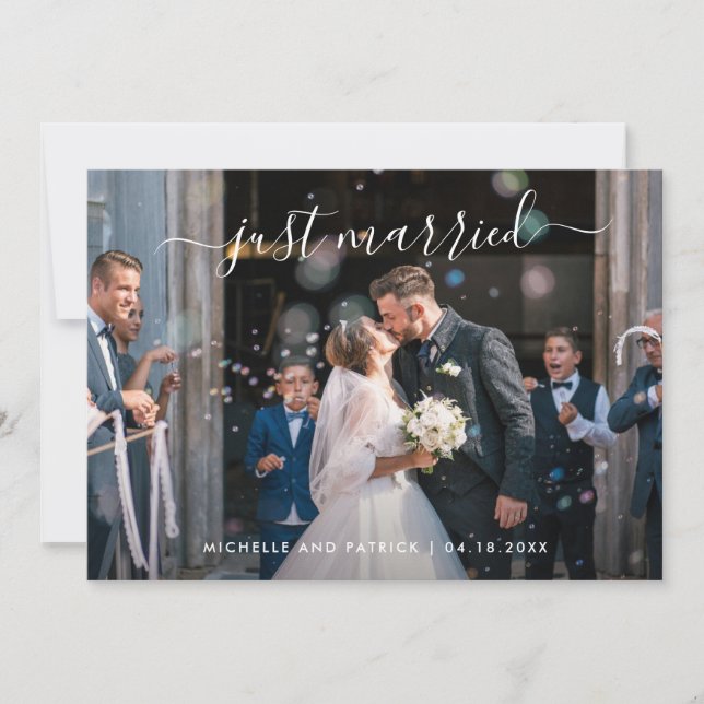 Einfaches elegantes Foto Moderne Hochzeitsempfehlu Einladung (Vorderseite)