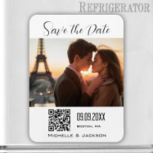 Einfaches Elegantes Foto QR-Code Save the Date