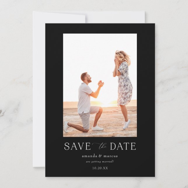 Einfaches elegantes Foto Save the Date Einladung (Vorderseite)