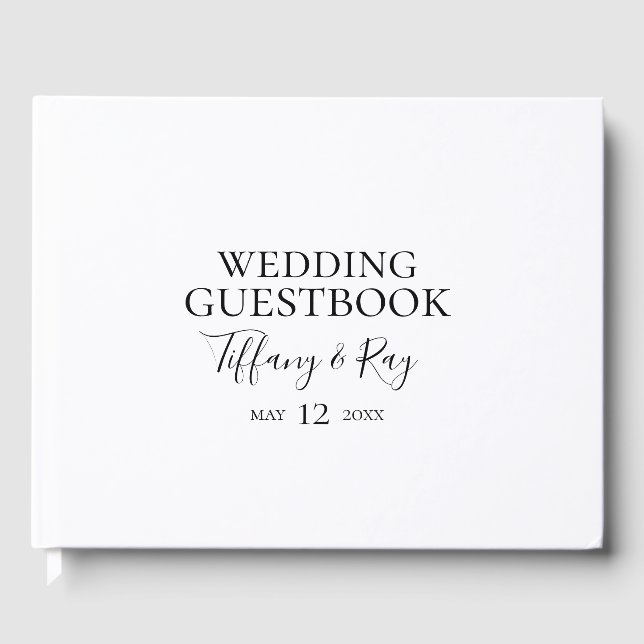 Einfaches elegantes Gästebuch für Hochzeiten (Vorderseite)