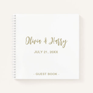 Einfaches elegantes Gästebuch für Hochzeiten   Gol Notizbuch