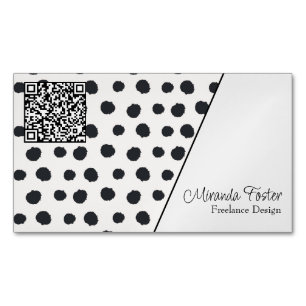 Einfaches elegantes, gepunktetes QR Code Business Magnetische Visitenkarte
