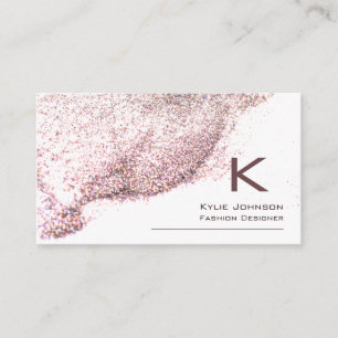 Einfaches Elegantes Glitter Monogramm Personalisie Visitenkarte