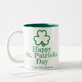Einfaches Elegantes Glück Kleeblatt St Patricks Da Zweifarbige Tasse
