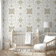 Einfaches elegantes Gold Folk Tile Muster
