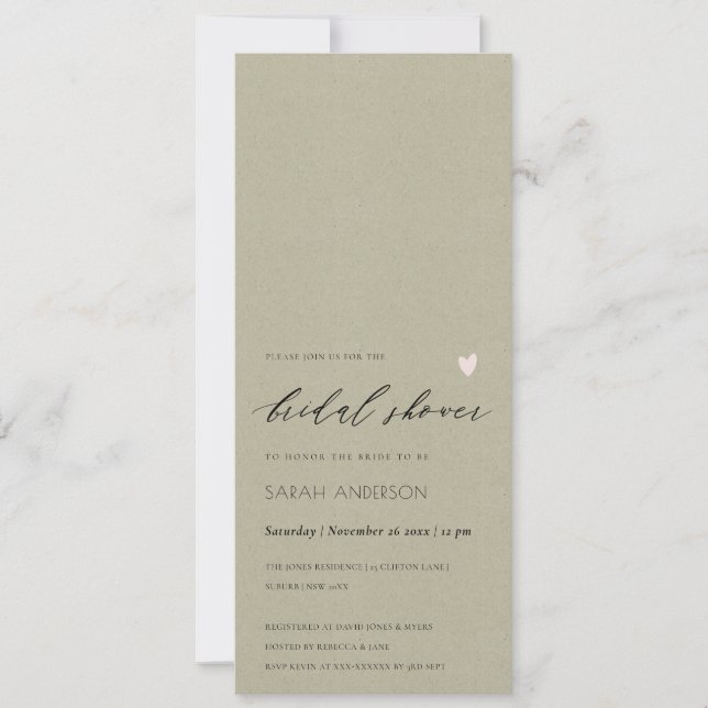 EINFACHES ELEGANTES GOLD KRAFT TYPOGRAPHY-Brautpar Einladung (Vorderseite)