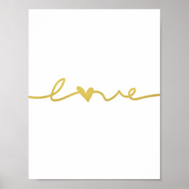 Einfaches elegantes Gold Liebe Script Poster