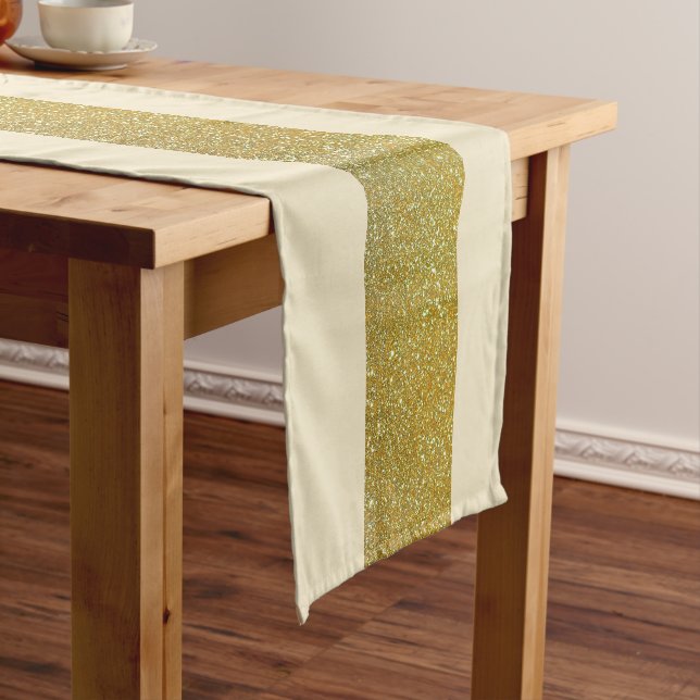 Einfaches elegantes Gold Strip Kurzer Tischläufer (Beispiel)