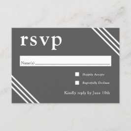 Einfaches elegantes Grey Wedding RSVP Begleitkarte