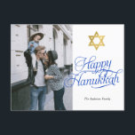 Einfaches elegantes Happy Hanukkah Foto Postkarte<br><div class="desc">Einfach elegantes Happy Hanukkah Foto Postcard</div>