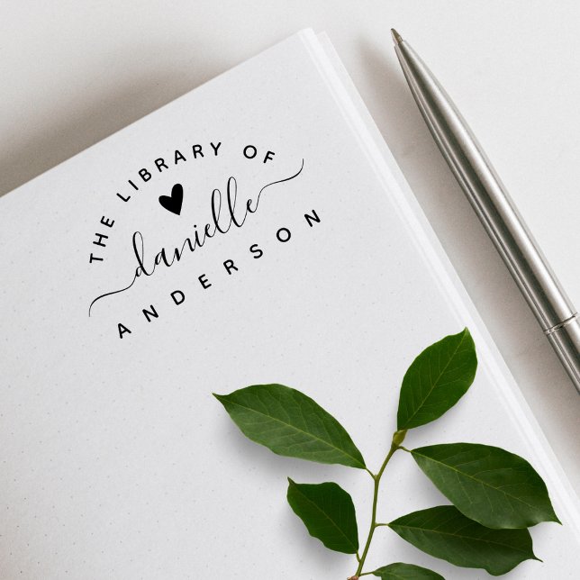 Einfaches elegantes Heart Classic Library Book Gummistempel (Von Creator hochgeladen)