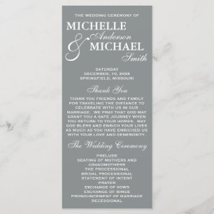 Einfaches elegantes Hochzeits-Programm Programm