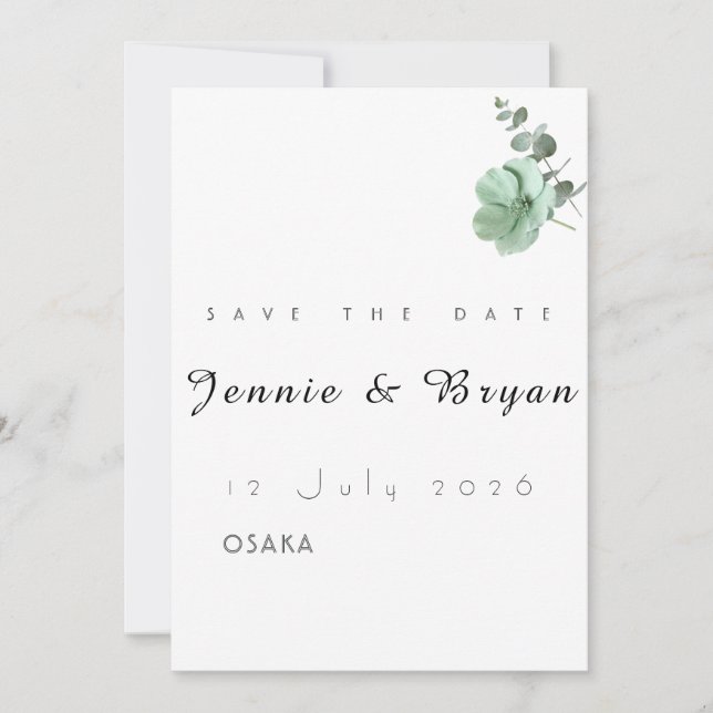 Einfaches elegantes Hochzeitskartendesign (Vorderseite)