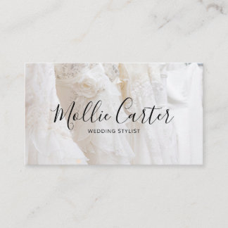 Einfaches elegantes Hochzeitskleid für Stylist-Age Visitenkarte