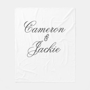 Einfaches elegantes Hochzeitspaar-Name stilvolle K Fleecedecke