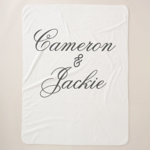 Einfaches elegantes Hochzeitspaar Name stilvolle K Sherpadecke
