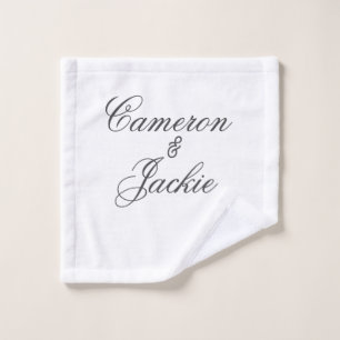 Einfaches elegantes Hochzeitspaar-Name stilvolle K Waschlappen