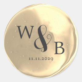 Einfaches elegantes Hochzeitungs-Wachs-Siegel Mit  Runder Aufkleber