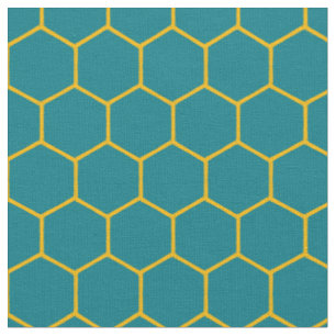 Einfaches elegantes Honeycomb-Muster Abstrakt Aqua Stoff
