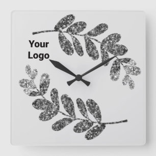 Einfaches, elegantes, individuelles Logo Quadratische Wanduhr