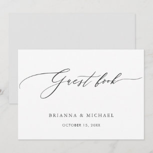 Einfaches elegantes Kalligrafie-Gästebuch Ankündig Einladung
