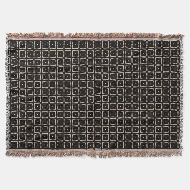 Einfaches elegantes klassisches Schwarz-Creamy-Wei Decke (Vorderseite)