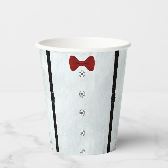 Einfaches elegantes Klein Gentleman Baby Shower Pa Pappbecher (Vorderseite)