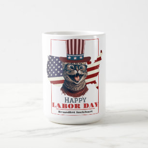Einfaches elegantes Labor Day mit USA-Flagge Kaffeetasse