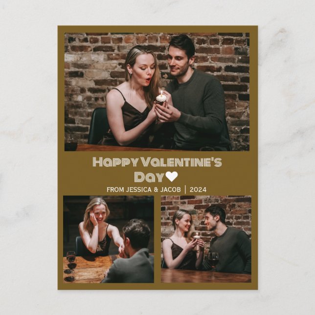 Einfaches elegantes Liebe-Valentinstag-Foto Feiertagspostkarte (Vorderseite)
