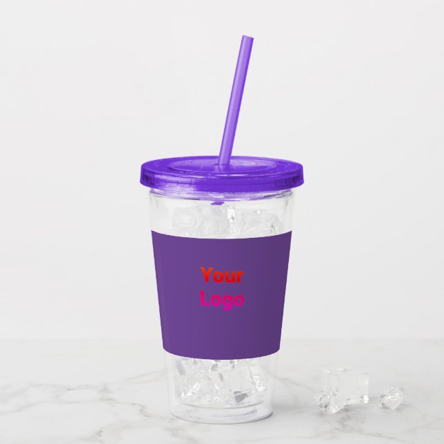 Einfaches, elegantes Logo hier Acryltrinkbecher (Rückseite Ice)